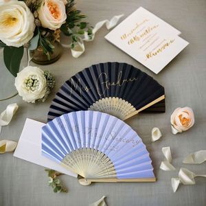 Abanicos de mano blancos personalizados DIY estilo arte folclórico, abanicos portátiles de bambú japonés con papel en blanco, abanicos con logo impreso para bodas - Product Image 2