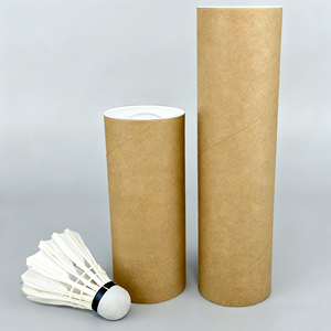 Перерабатываемые высококачественные почтовые тубусы из крафт-бумаги на заказ для упаковки бадминтонных мячей с крышкой - Product Image 1