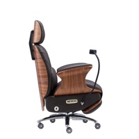 Chaise de bureau exécutive ergonomique moderne à dossier haut avec soutien lombaire, en cuir véritable, pivotante et avec repose-pieds pour bureau à domicile