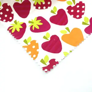 Cute pattern 100% cotton red and orange strawberry apple fruit pattern cotton poplin printed fabric