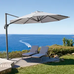 大型顶级销售防水户外伞10英尺沙滩铝悬臂花园遮阳伞天井伞