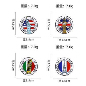 Broches en alliage à succès : Panneaux de ville, Statue de la Liberté, Tour de Pise, Big Ben, Tour Eiffel – Idéales pour sacs et vêtements - Product Image 4