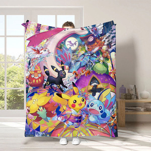 Couverture en polyester douce et chaude personnalisée avec impression <span class=keywords><strong>Pokémon</strong></span> pour enfants, adultes, canapé, lit, voyage, pique-nique, camping, couverture de sieste - Product Image 2