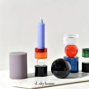 Porte-bougie <span class=keywords><strong>en</strong></span> cristal acrylique Porte-bougie transparent pour bougies chauffe-plat Porte-bougie votif Centre de table Décoration de table - Product Image 4