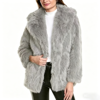 Manteau d'hiver en fausse fourrure pour femme, manches longues, couleur unie blanche, chaud, élégant, décontracté, veste d'extérieur