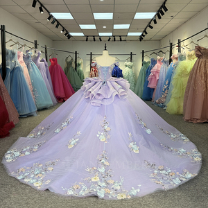 Dy6931 Light Purple Sequined Beading Quinceanera Ball Gown Birthday Girls Party <b>Dress</b> Shoulder Lace <b>Princess</b> <b>Adult</b> Ceremony - Product Image 5