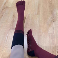 Chaussettes Lolita hautes pour femmes Jk, 5 orteils, mignonnes, noires et blanches, longues, fines, respirantes, couleur unie, bas pour jeunes
