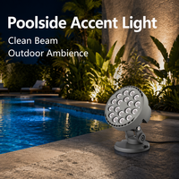 Projecteur LED RGBW 36W IP65 étanche en aluminium rond DC24V avec support réglable pour colonnes de bâtiments et ponts