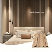 Panneau mural rainuré concave en fibre de bois de bambou imperméable de 150 mm pour salon moderne, hôtel, appartement, école, usage commercial