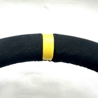 Volant de direction tuning, drifting, rallye, course, rayures jaunes, aluminium mat 6061, 14 pouces, 350 mm de diamètre, 90 mm de profondeur