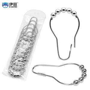 ตะขอเกี่ยวม่านอาบน้ำแบบกันน้ำ ทนทาน วงแหวนโลหะสำหรับอุปกรณ์ห้องน้ำ - Product Image 1