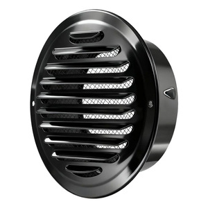 Stainless Steel Round Vent Cap Black Painted Louvered Exhaust Cover Duct Fan Axial Fan Single Layer - Product Image 5