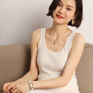 Vente en gros de gilet à bretelles en cachemire 100%, col en V, <span class=keywords><strong>pull</strong></span> de base, tricoté, sexy, fin, <span class=keywords><strong>sans</strong></span> manches, <span class=keywords><strong>chemise</strong></span>, logo personnalisé - Product Image 4