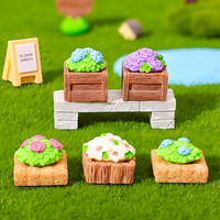 Großhandel Mini Harz-Pflanzentöpfe Miniatur-Pflanzgefäße und Blumensträuße für Feengarten Puppenhaus Mikro-Landschaft DIY-Dekoration
