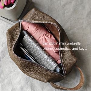 Portable Durable PU Leather Soft Water Resistant Rectangular <b>Makeup</b> Bag with Zipper Closure Travel Cosmetic Organizer Phone <b>Case</b> - Product Image 4