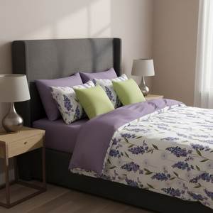 Parure de lit en coton 100% à motif floral lavande, taille Queen, design moderne, lavable en machine, housse de couette et taies d'oreiller, ensemble pour chambre à coucher - Product Image 4