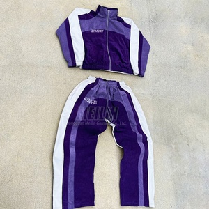 Custom Corduroy Oversize <b>Zip</b> <b>up</b> <b>Jackets</b> Track Suit Two Piece Set Wide Leg Baggy Pants and <b>Jacket</b> Corduroy <b>Jackets</b> Tracksuit Set - Product Image 3