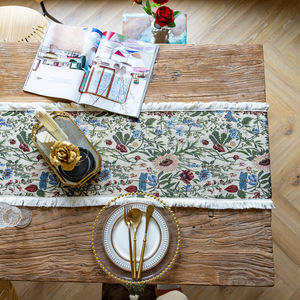 Tischdecke mit Fransen American Vintage Style Floral Deckchen Küchentisch decke mit Quaste Dekorative Esstisch matten - Product Image 3