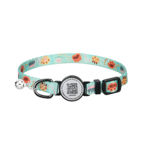 Fabricante Oem Odm logotipo personalizado patrón poliéster suave ajustable personalizado gato QR código Collar perro con código QR Collar - Product Image 1