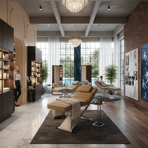 Luxuriöses Kopf-Spa-Bett Ästhetische Massageliege Professionelles Massagebett Elektrisch PU-Leder Mit Hocker für Spa-Salon-Einrichtung - Product Image 2