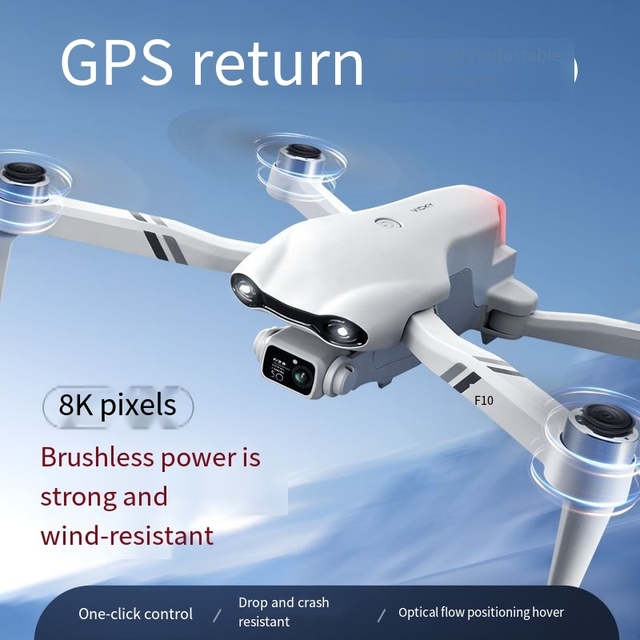 Hot-Selling F10 Drone for Beginners 4K Dual HD Camera GPS WiFi FPV Long Range RC Quadrotor Flights with App Control Function