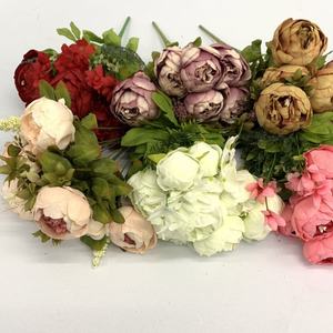 Ramo de flores de seda, peonías artificiales Vintage para decoración de hogar <span class=keywords><strong>y</strong></span> boda - Product Image 6