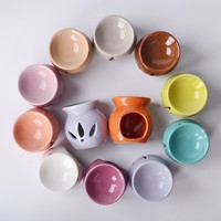 Brûleur d'huiles essentielles en porcelaine bleue avec motif ajouré pour parfumer la maison – Offre spéciale