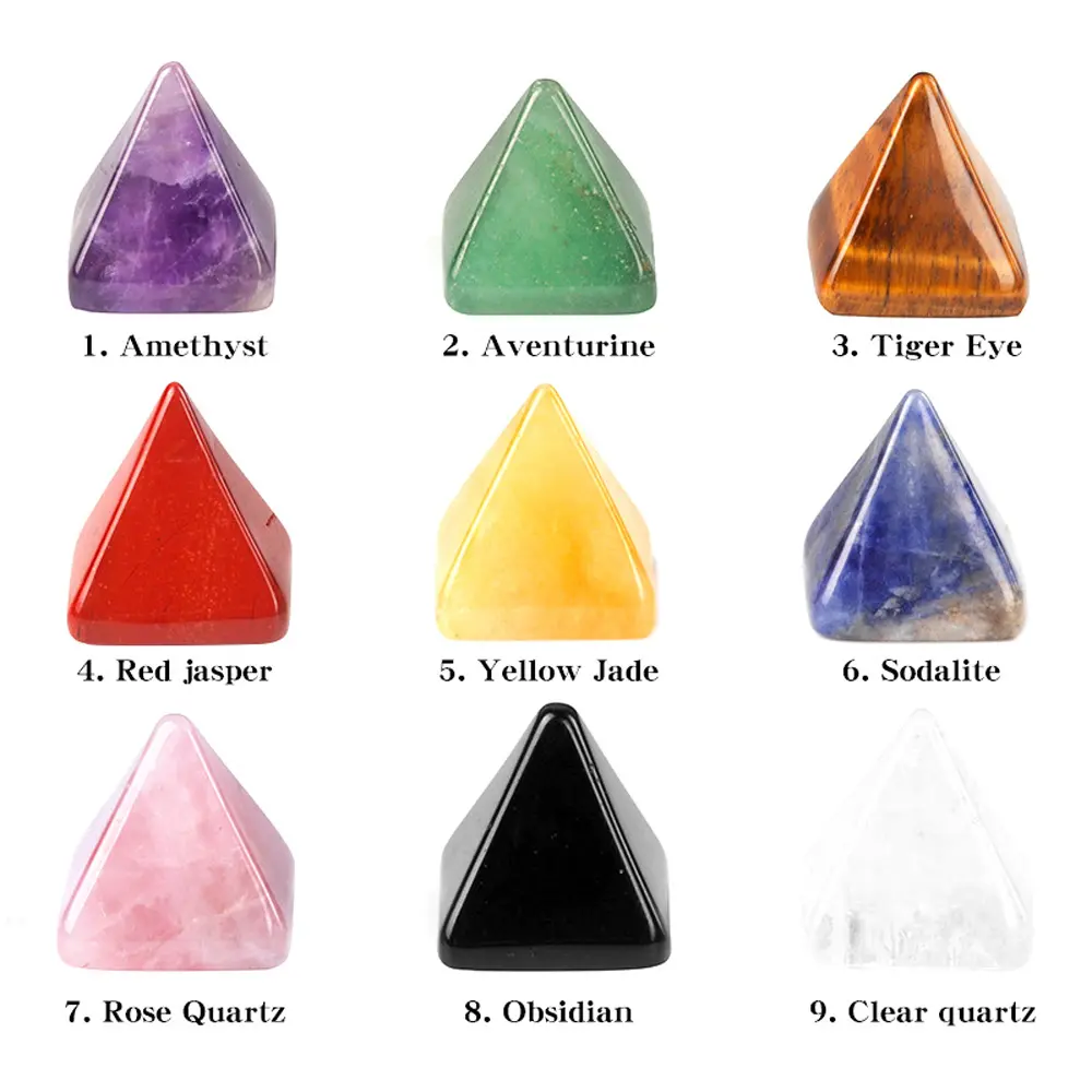 Hot Sales Natural Crystal Pyramid Carving Mixed Stones Rose Quartz Carving For Crystal Crafts