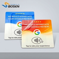Tarjeta de Reseña de Redes Sociales de Acrílico de 120*120 mm, Etiqueta NFC para Mesa, Impresión Personalizada, Disponible en Stock