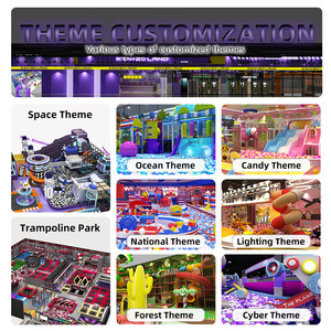 Equipo de Juegos Interior para Niños de Estilo Cyberpunk Futurista con Tobogán, Trampolín y Circuito Ninja para Centro de Entretenimiento Comercial - Product Image 5