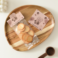 Sac d'emballage individuel transparent avec étiquette papier seau, bonbons, canneberges, biscuits, goodies, boulangerie, dessert