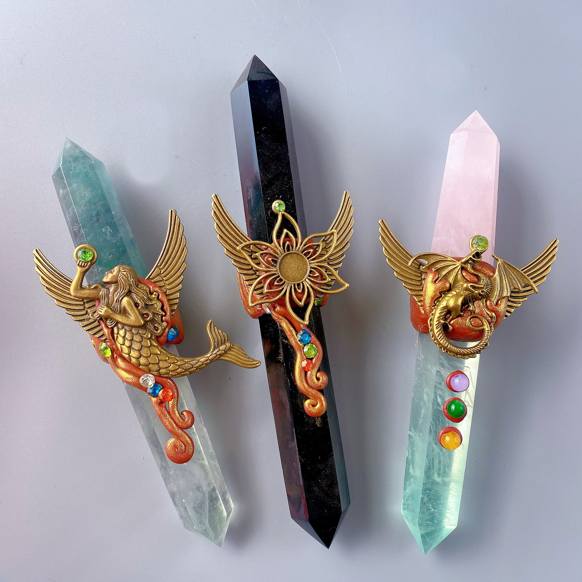 Baguette Magique Cristal de Roche et Aventurine Bleue - My Roller Stone