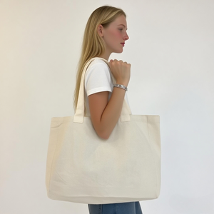 定制印花标志回收杂货手提袋船袋重型帆布大批量可重复使用个性化棉购物袋批发 - Product Image 1