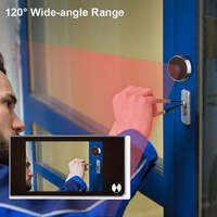 Hot Video Kijkgaatje Deurbel Camera 3.5 Inch Kleurenscherm Met 2M Lengte Kabel Digitale Ring Deur Oog Elektronische Deur Bel Viewer