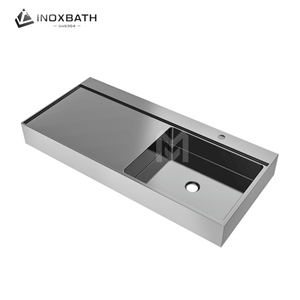Lavabo Rectangular de Lujo SUS304 para Baño con Estante Integrado de 1100 mm, Calidad para Proyectos Hoteleros - Product Image 1