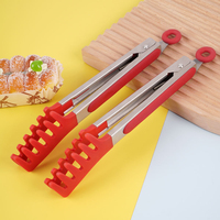 Pinces à pâtes en acier inoxydable et silicone, écologiques, résistantes à la chaleur, lavables au lave-vaisselle, 9/12/14/16 pouces, ustensiles de cuisine