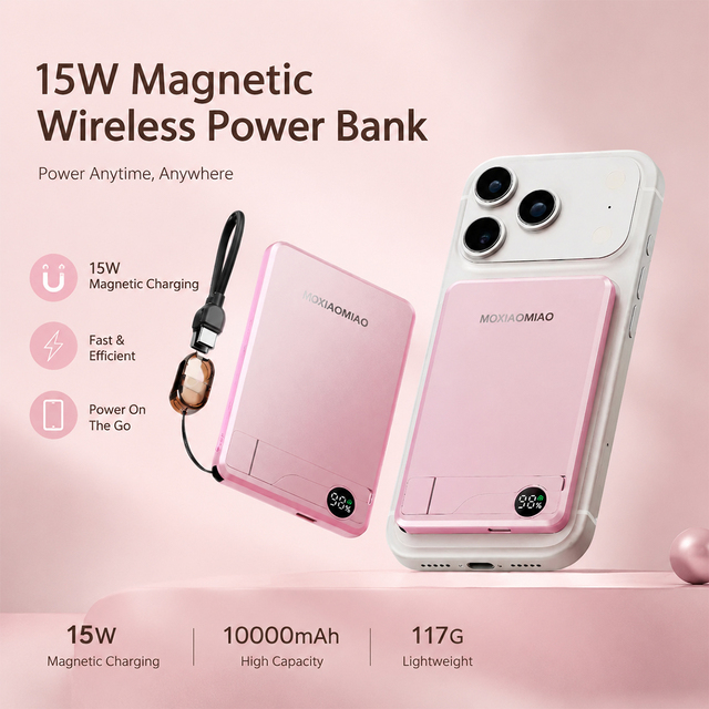 10000mah Power Bank Qi2 Wireless Magnetic Power Bank 10000mah Fast Charging ultra Slim Magnetic Power Bank Travel Size