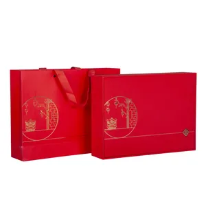 2023 New Year Gift Packaging Magnetic Small Chocolate Ribbon Wine Eyelash Custom Clothing Box