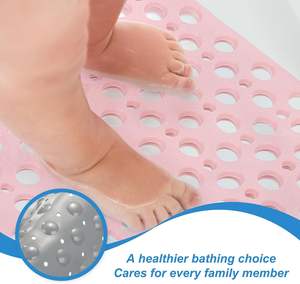Tapis de bain en PVC personnalisé en forme d'éventail triangulaire, antidérapant pour baignoire, tapis de spa pour adultes et enfants, tapis de douche à ventouses - Product Image 5