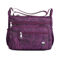 Sac à main portable pour femme, résistant à l'eau, motif géométrique, fleur, sac à main, bandoulière, fermeture éclair, spacieux, multiples compartiments