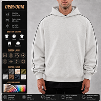 Hoodie Pria Oversize Warna Seragam 380 GSM Tebal Bahan Polyester Katun Musim Dingin Streetwear Grosir