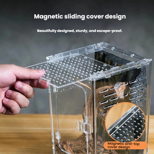 Acrylic Glass Reptile Breeding Box Terrarium for Snake Crested <strong>Gecko</strong> Front Opening Habitat <strong>Tank</strong> - Product Image 5