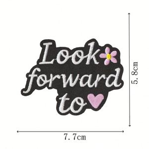 Nouveau Patch thermocollant noir avec broderie anglaise de lettres et mots motivants pour la décoration de vêtements et de pantalons - Product Image 5