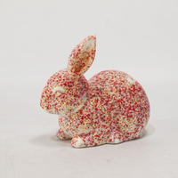 Objets décoratifs pour la maison roses de conception de lapin de Pâques en céramique d'art moderne