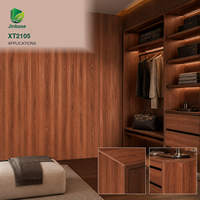 Placage de bois naturel brun rouge foncé Jinbase XT2105 en MDF/HDF, écologique et résistant à l'humidité, pour meubles et murs haut de gamme