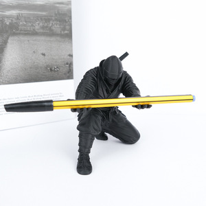 Portapenne Ninja in plastica, forma rotonda, stampa UV, organizer da scrivania per ufficio o regalo - Product Image 1