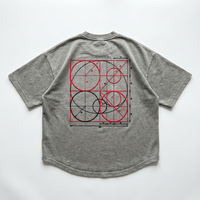 T-shirt Oversize Personnalisé avec Logo, Lavage Acide, 260 GSM, Coupe Boxy, Impression en Relief Bauhaus pour Streetwear, Marque Privée, OEM