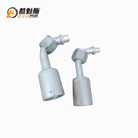 Konektor aluminium AC mobil baik 3/8in 90 derajat bengkok AC Splicer selang fitting Adaptor konektor sambungan pipa kopling