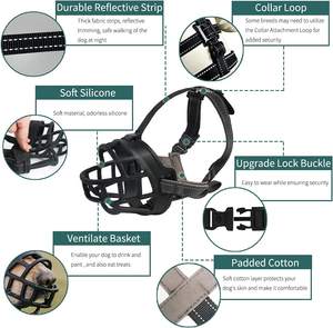 नरम रबर टोकरी कुत्ता थूथन वेयरवोल्फ छोटे मध्यम बड़े कुत्तों के लिए कुत्ते थूथन अनुमति देता पुताई और पीने - Product Image 2