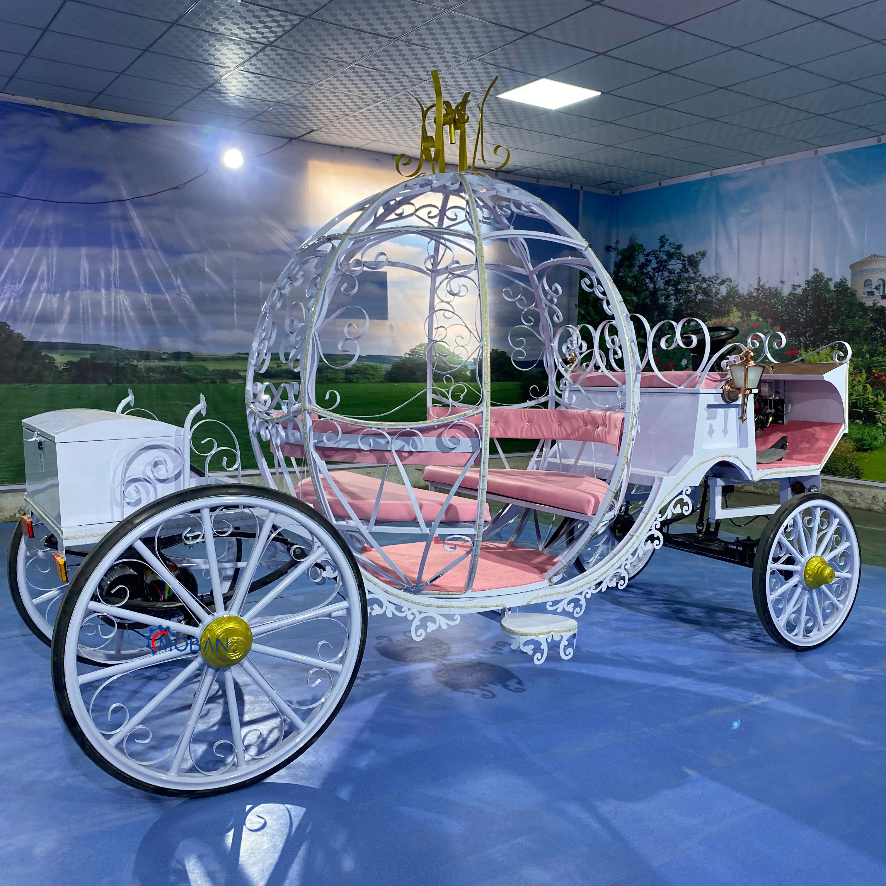 4-wheel marathon horse cart exhibit pumpkin horse carriage buggy cinderella wedding horse carriage for sale